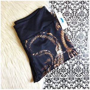 NWT Lotus Leggings size S : graphic print dragon activewear athletic leggings